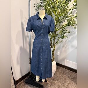 Denim button down dress